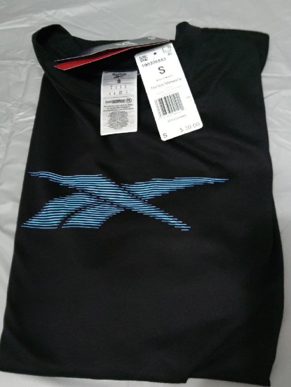 Reebok Black T-Shirt with Blue Logo